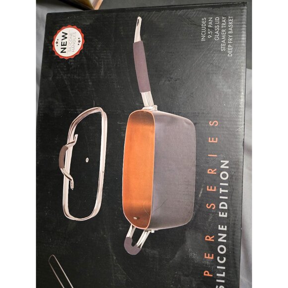 Eco+Chef Copper Series Cookware – 4 Pc Ceramic Non-Stick Set w/ Lid & Rack - Picture 6 of 8